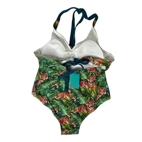 Posh Peanut Jungle Tiger One Piece Swimsuit - Green and Orange - Picture 2 of 6